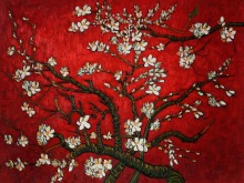 Van Gogh - Branches of an almond tree in blossom red