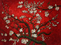 Van Gogh - Branches of an almond tree in blossom red